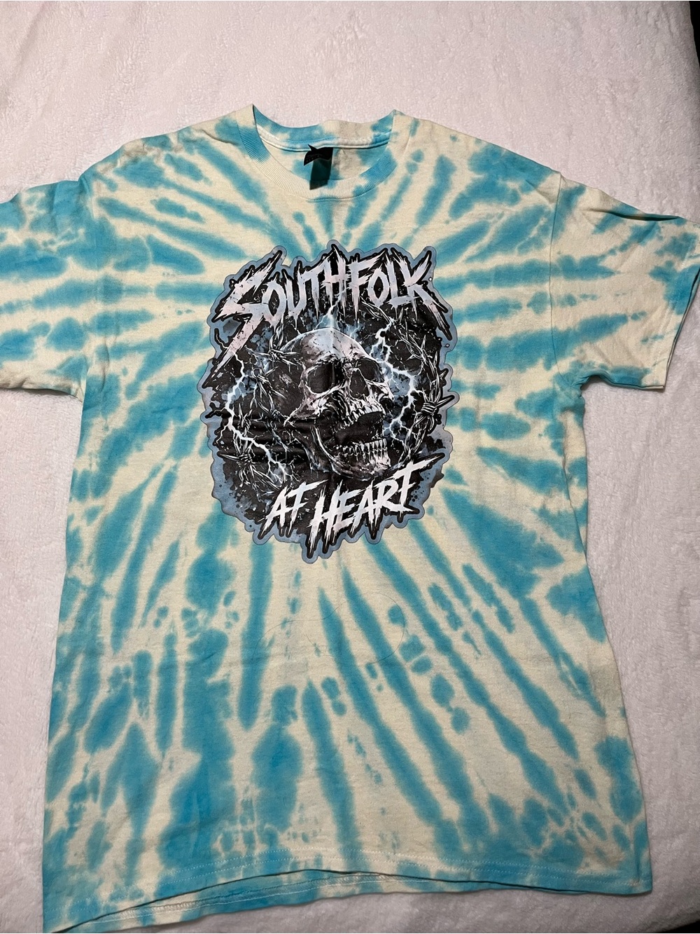 Brand New Custom Made At Heart Tie-Dye Graphic Tee - Blue